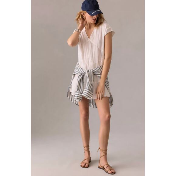 Maeve By Anthropologie Tiered Tunic Dress White M
